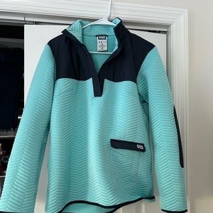 helly hansen half zip with snaps/ worn once- too small